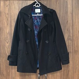 Delia’s Black Button Up Peacoat Coat